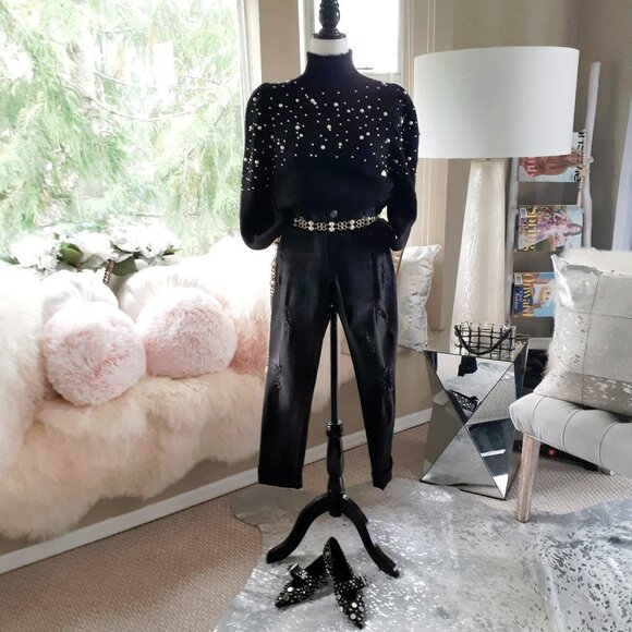 EUC Grace in LA black braided trim accent skinny denim jeans, 30 - Picture 2 of 15